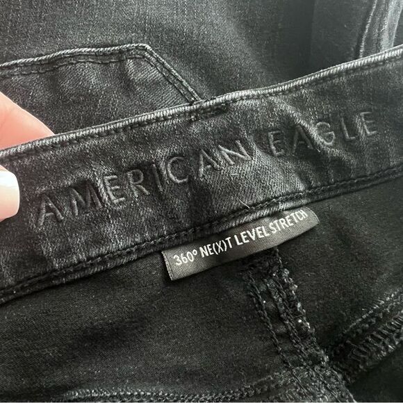 American Eagle 360 NE(X)T Curvy Super Hi-Rise High Waisted Jegging Black Jeans - Picture 9 of 10
